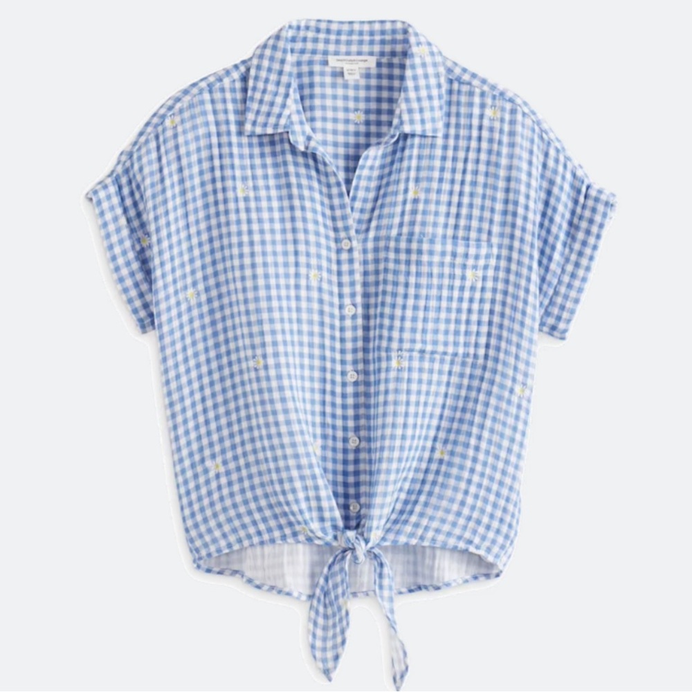BEACH LUNCH LOUNGE ROSIE TIE FRONT BLOUSE